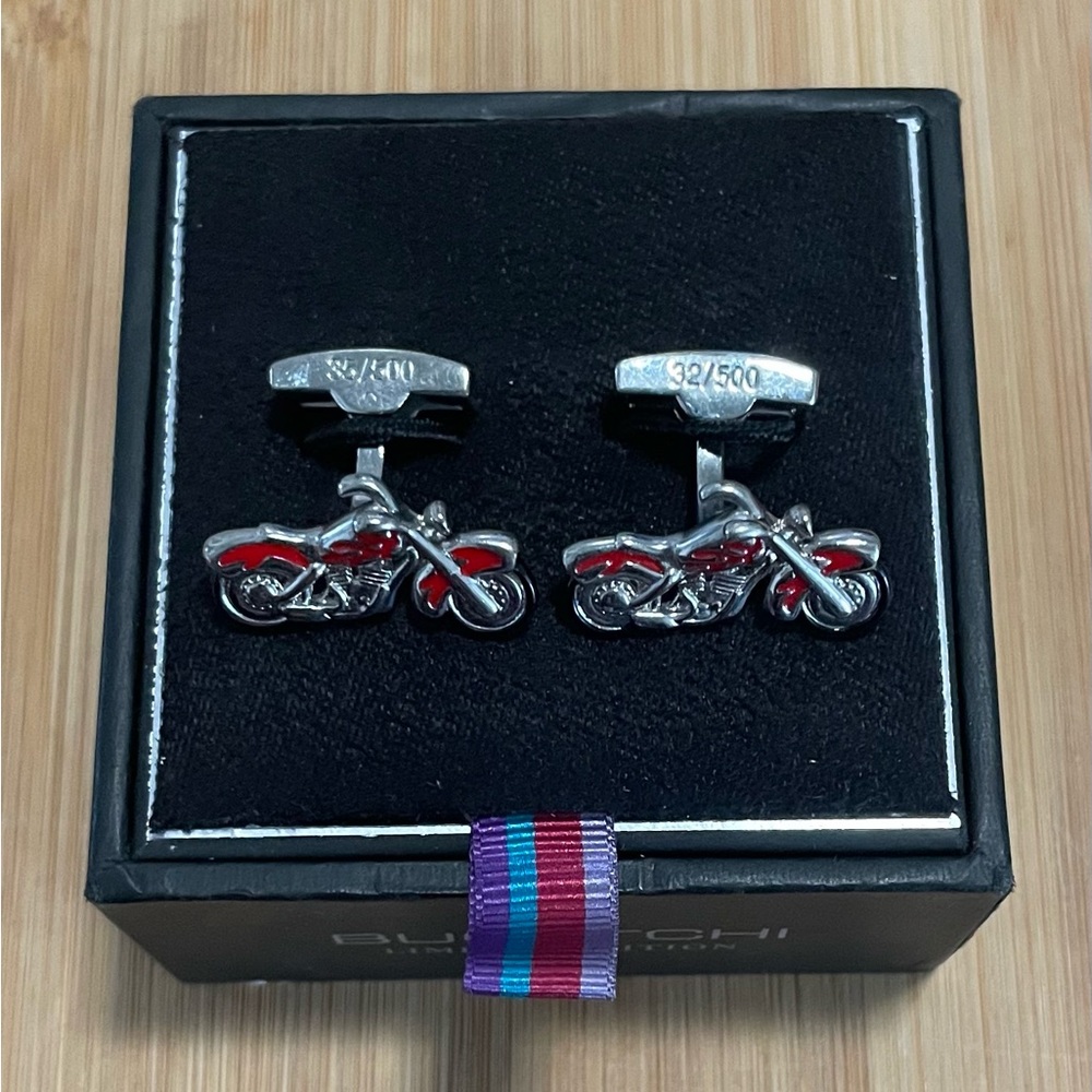 Bugatchi Cufflinks Motorcycle Limited Edition 32/500 - Retired
